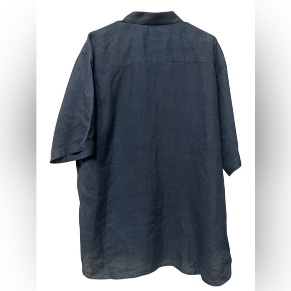 Charcoal grey linen short sleeve shirt - Picture 5 of 5